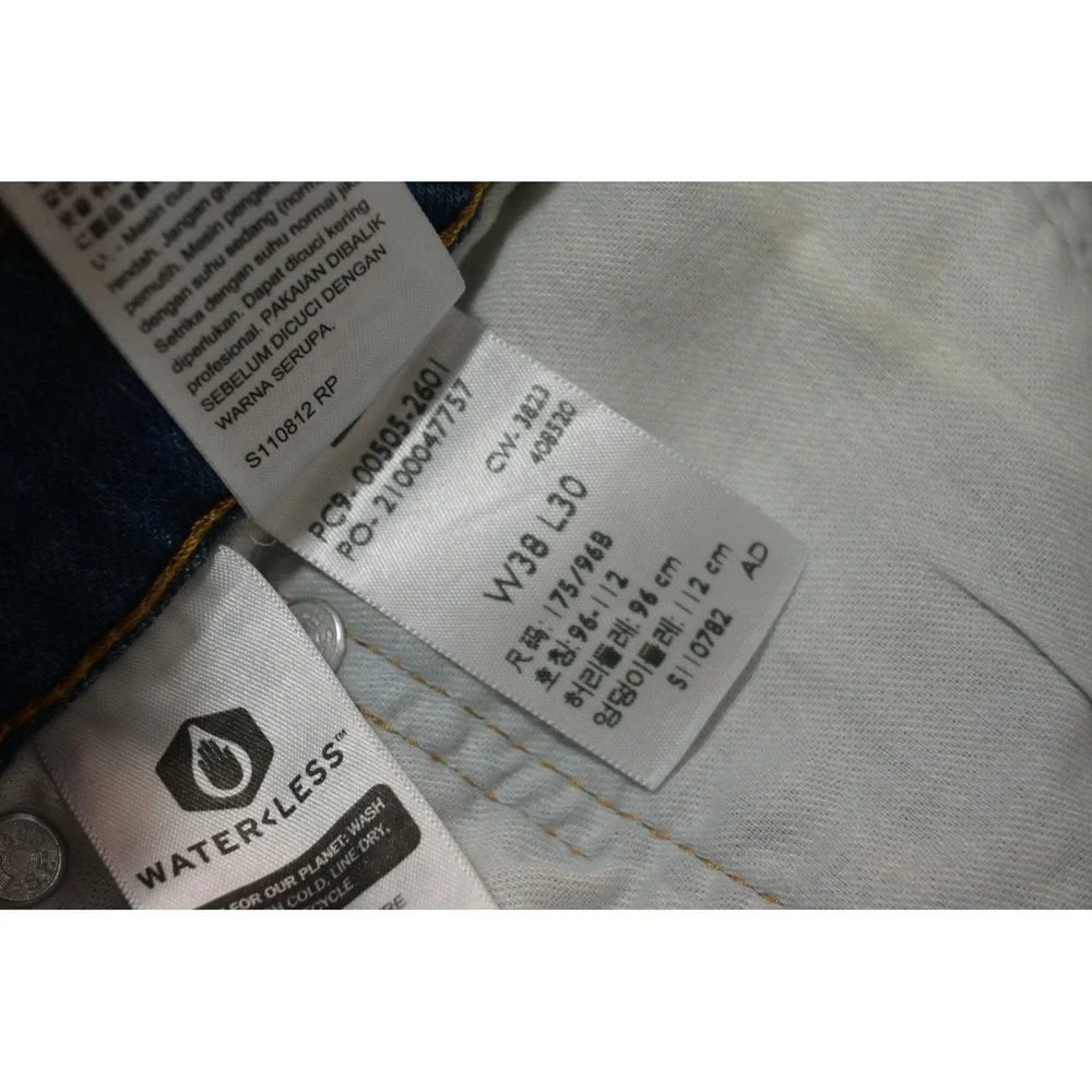 Levis 505 Regular Fit Jeans Mens 38x30 Blue Medium Wash‎ Stretch Denim Excellent
